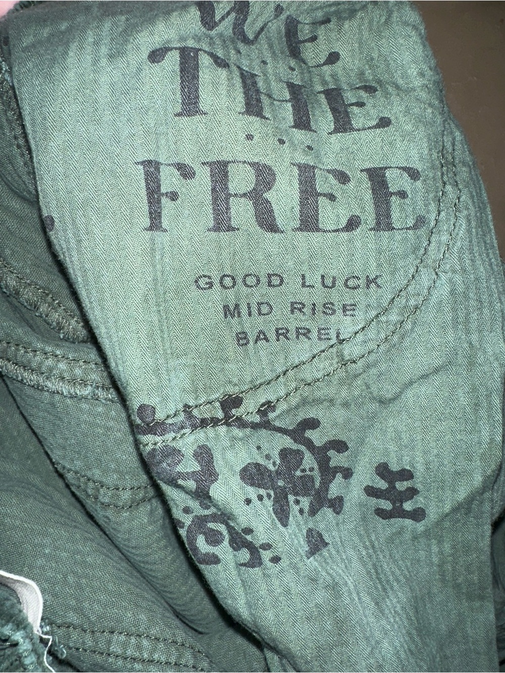 We The Free Good Luck Mid Rise Barrel Cord Jeans in Cypress - Picture 6 of 9